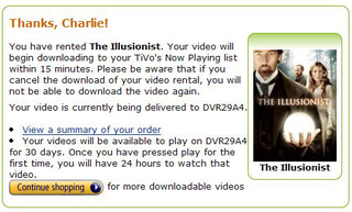 Illustration for article titled Hands-On: Amazon Unbox On TiVo, Working Together for Movie Downloading Hijinks